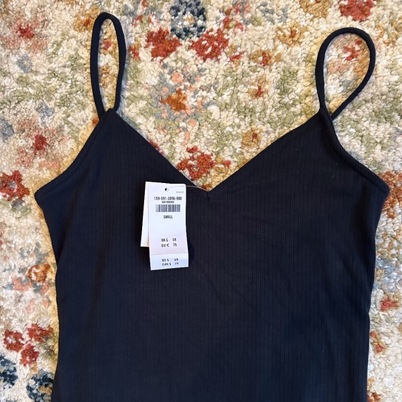 NWT Black Side-Slit Knit Midi Dress - Picture 4 of 4